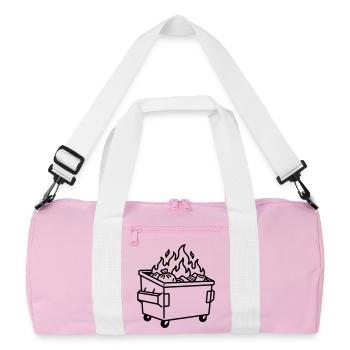 Müllcontainer-Feuer - Recycelte Duffel Bag - Rosa/Weiß - Vorne