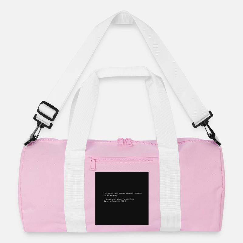 Hacker-Ethik-Zitat über Black Recycelte Duffel Bag