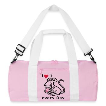Mobile Phone, Mouse, Chat - Recycled Duffel Bag - pink/white - Front