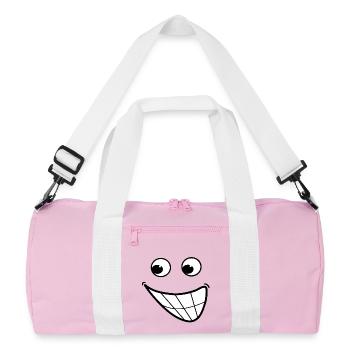 Cartoon smile - Recycled Duffel Bag - pink/white - Front
