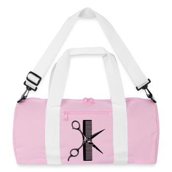 Scissor comb - Recycled Duffel Bag - pink/white - Front