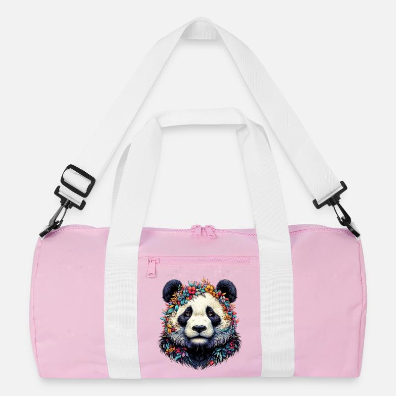 Panda - Recycelte Duffel Bag - Rosa/Weiß