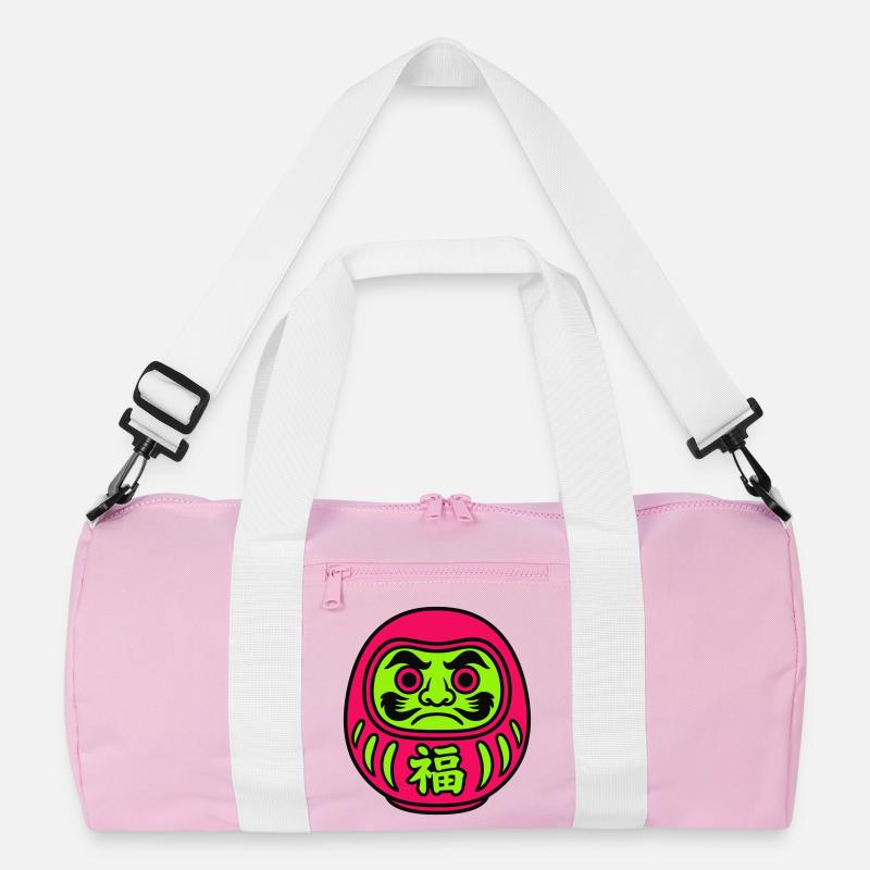 Daruma by FANMAN! - Recycelte Duffel Bag - Rosa/Weiß