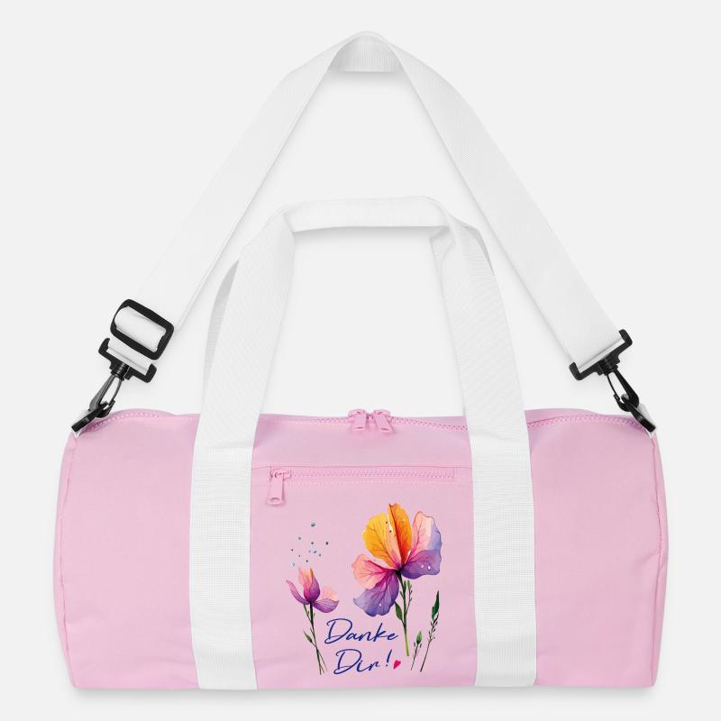  Danke Dir - Recycelte Duffel Bag - Rosa/Weiß