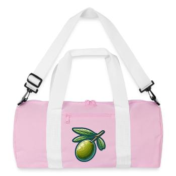 Olive branch pattern for natural clothing - Recycled Duffel Bag - pink/white - Front
