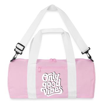 Conception de lettrage à la main Positive Vibes - Sac de sport recyclé - rose/blanc - Devant