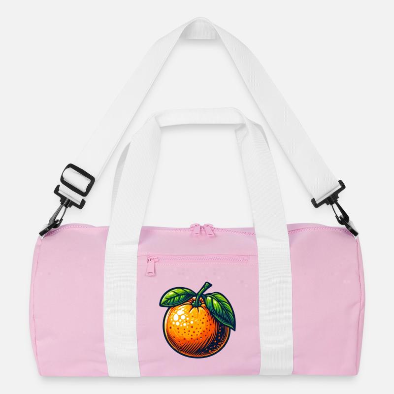 Retro Orange mit hellen Blättern Recycelte Duffel Bag