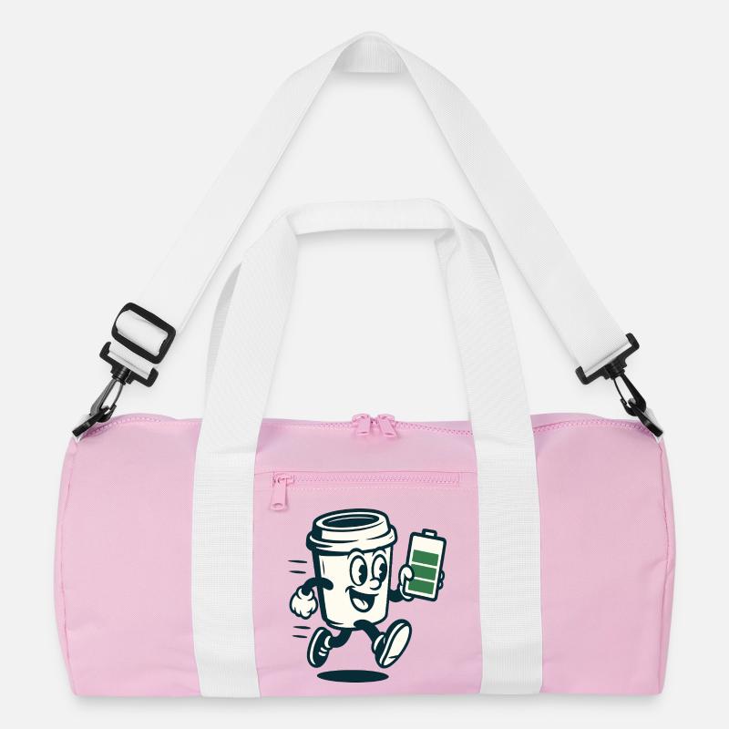 Pile caféinée Buddy - Sac de sport recyclé - rose/blanc