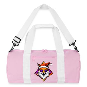 Fox Santa Swag - Recycled Duffel Bag - pink/white - Front