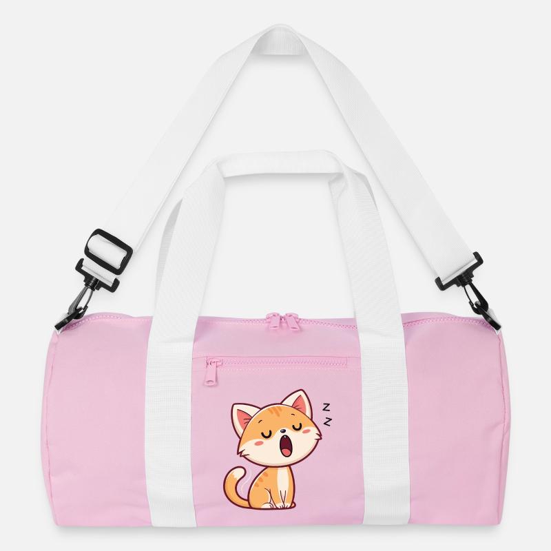 Pastel Sleeping Kitten Recycled Duffel Bag