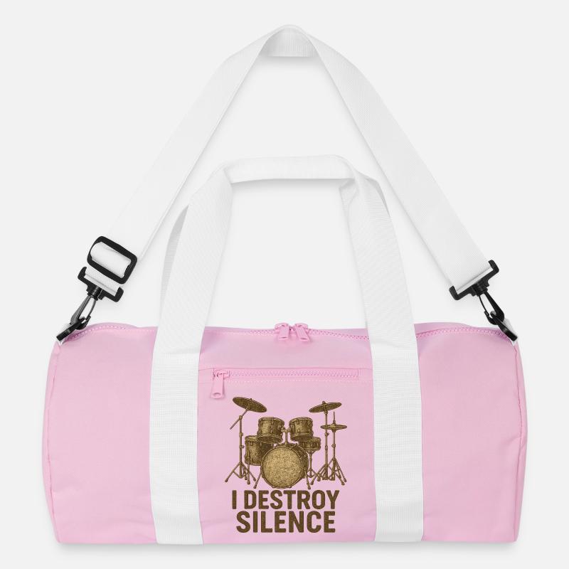 I Destroy Silence – Gift for Drummers Recycled Duffel Bag