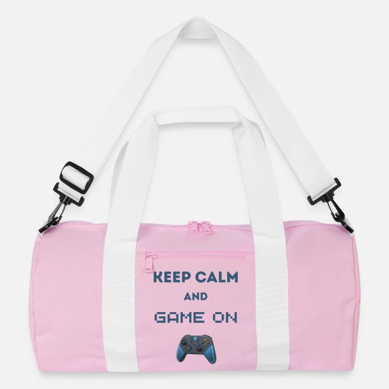 Keep Calm And Game On - Recycelte Duffel Bag - Rosa/Weiß