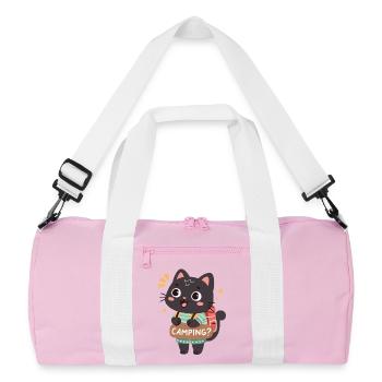 Colorful Camper Kitten - Recycled Duffel Bag - pink/white - Front