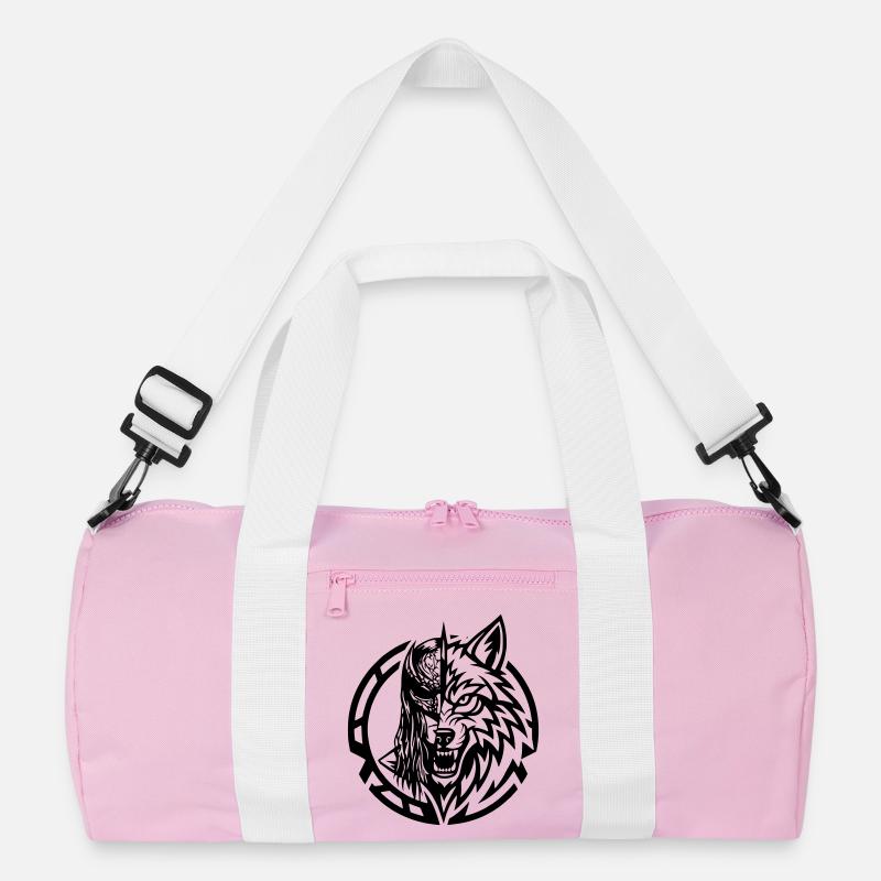 NoxstyllT5 - Recycelte Duffel Bag - Rosa/Weiß