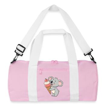 Gourmet-Koala und Eiscreme - Recycelte Duffel Bag - Rosa/Weiß - Vorne