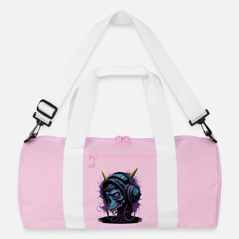 Neon Skull mit Kopfhörern DJ Recycelte Duffel Bag