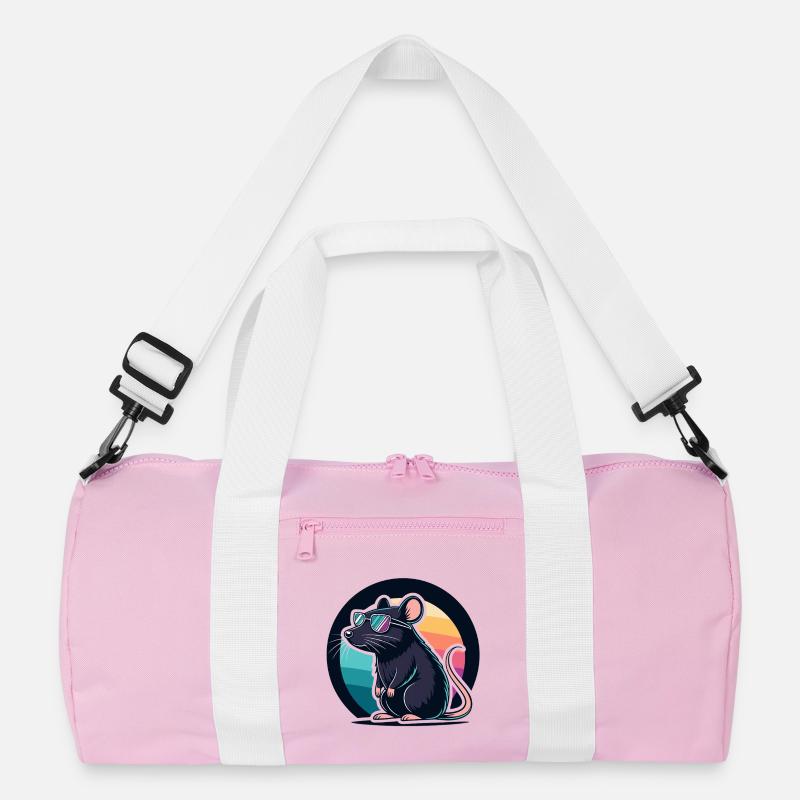 Retro Rainbow Bedtime Chic Maus Recycelte Duffel Bag