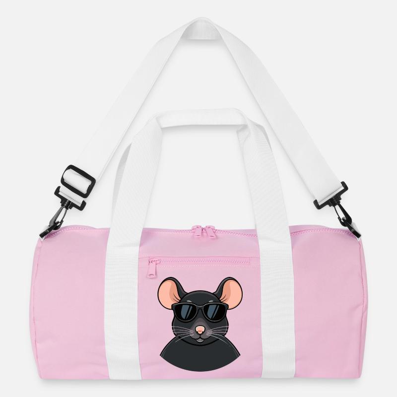 Mouse chic schwarze Brille Recycelte Duffel Bag