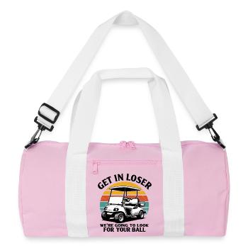 Get In Loser We're Going To Look For Your Ball - Recycelte Duffel Bag - Rosa/Weiß - Vorne
