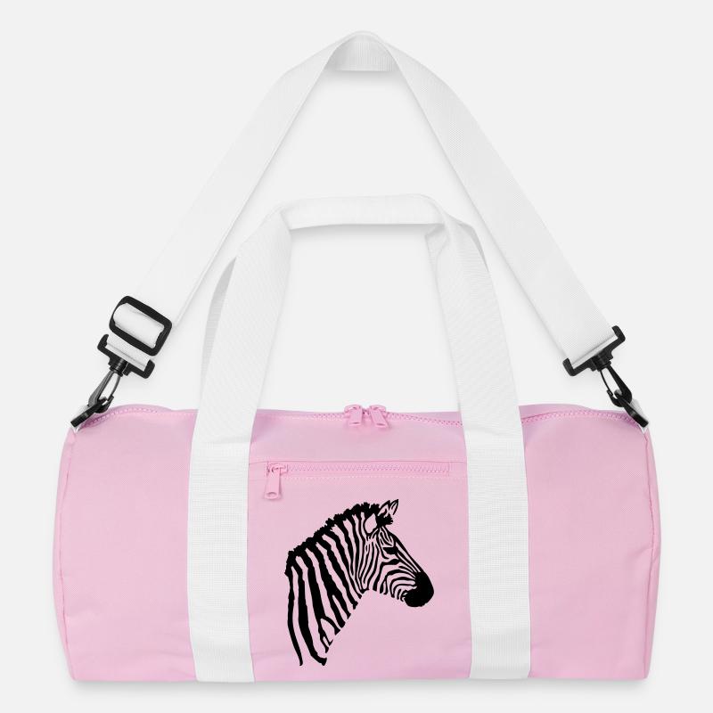 Zebra Kopf - Recycelte Duffel Bag - Rosa/Weiß