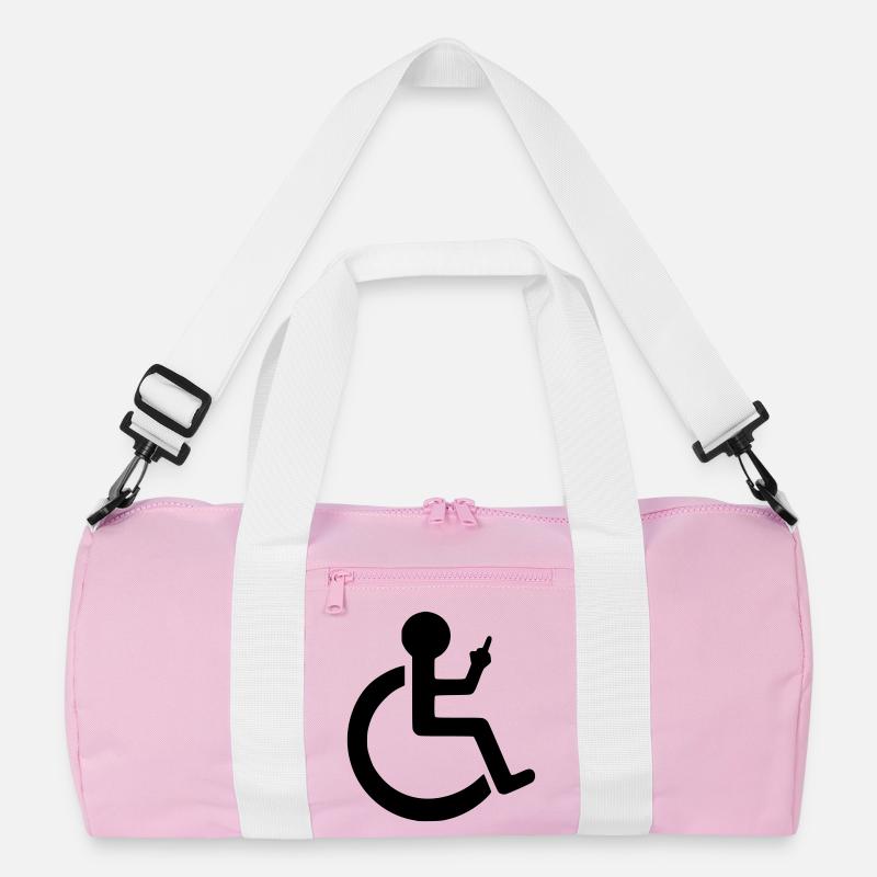 Rollstuhlfahrer mit Mittelfinger # Recycelte Duffel Bag