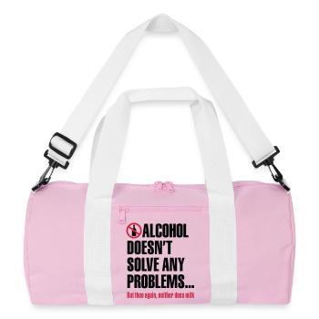 Alcohol does not solve any problems ... But then - Recycled Duffel Bag - pink/white - Front