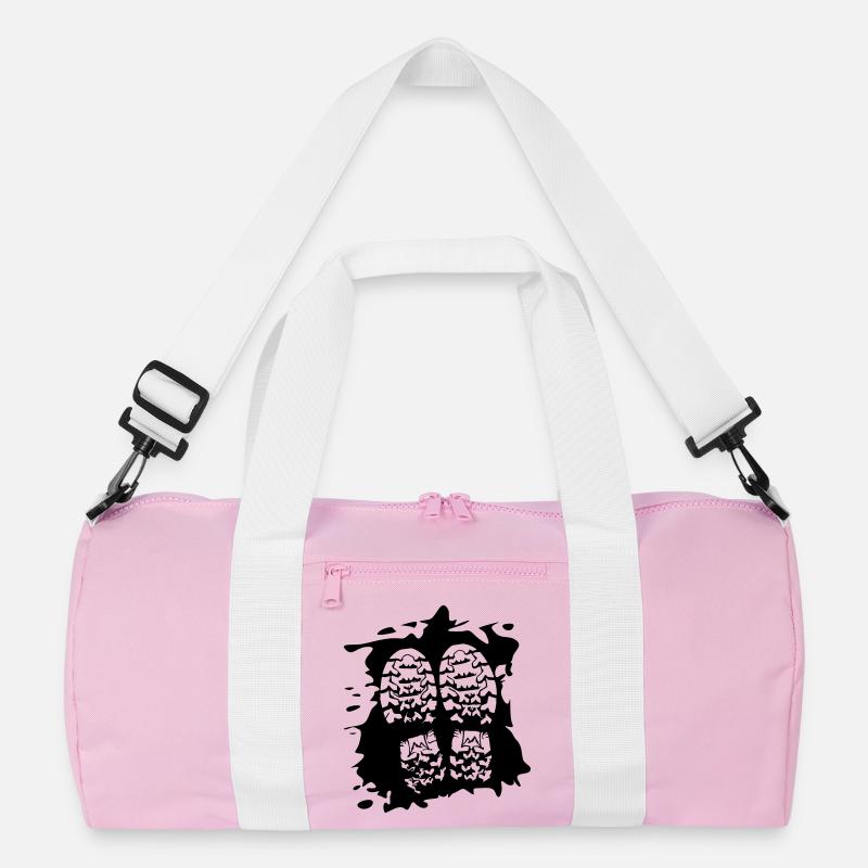 Twin Trails - Schuhprints [Schwarz] Recycelte Duffel Bag