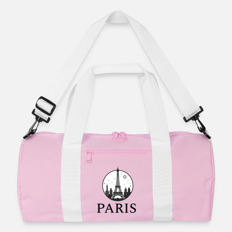 Paris Eiffelturm Silhouette im Kreis Recycelte Duffel Bag