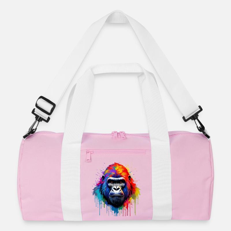 Rainbow Gorilla Art Splash Recycled Duffel Bag