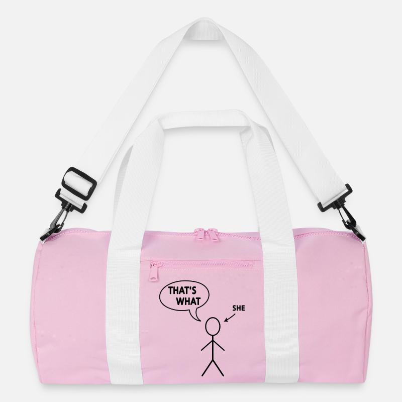 Das hat sie gesagt - Recycelte Duffel Bag - Rosa/Weiß