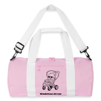 Diaper Taxi Driver - Recycled Duffel Bag - pink/white - Front