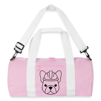 Contour de la tête du casque Frenchie Construction - Sac de sport recyclé - rose/blanc - Devant