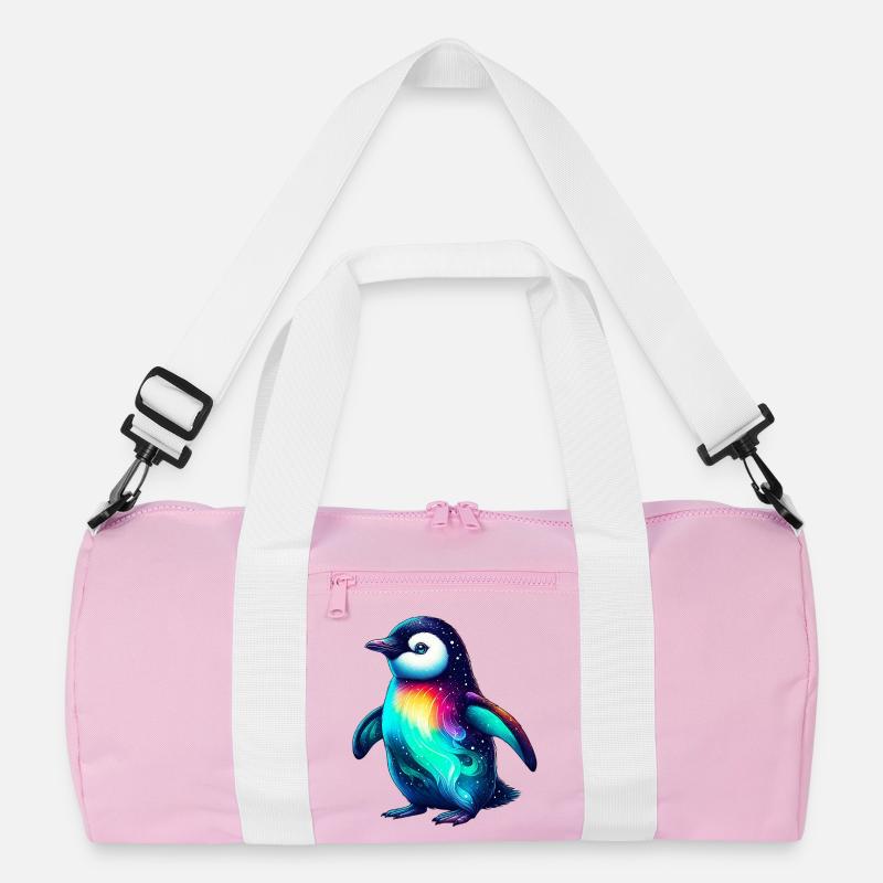 Pinguin - Recycelte Duffel Bag - Rosa/Weiß