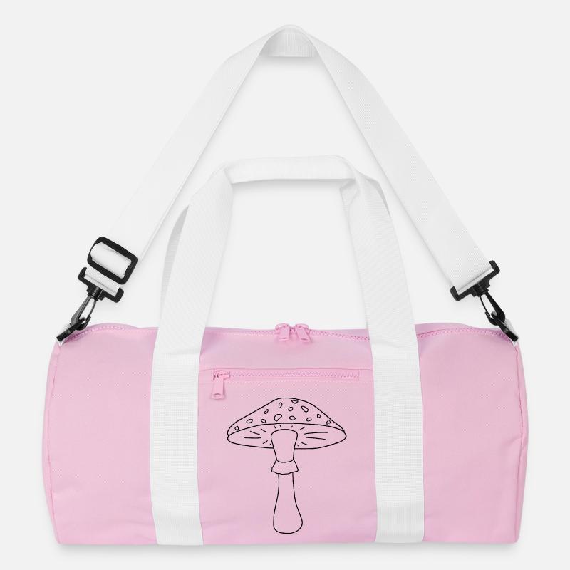 Toadstool black and white Recycled Duffel Bag