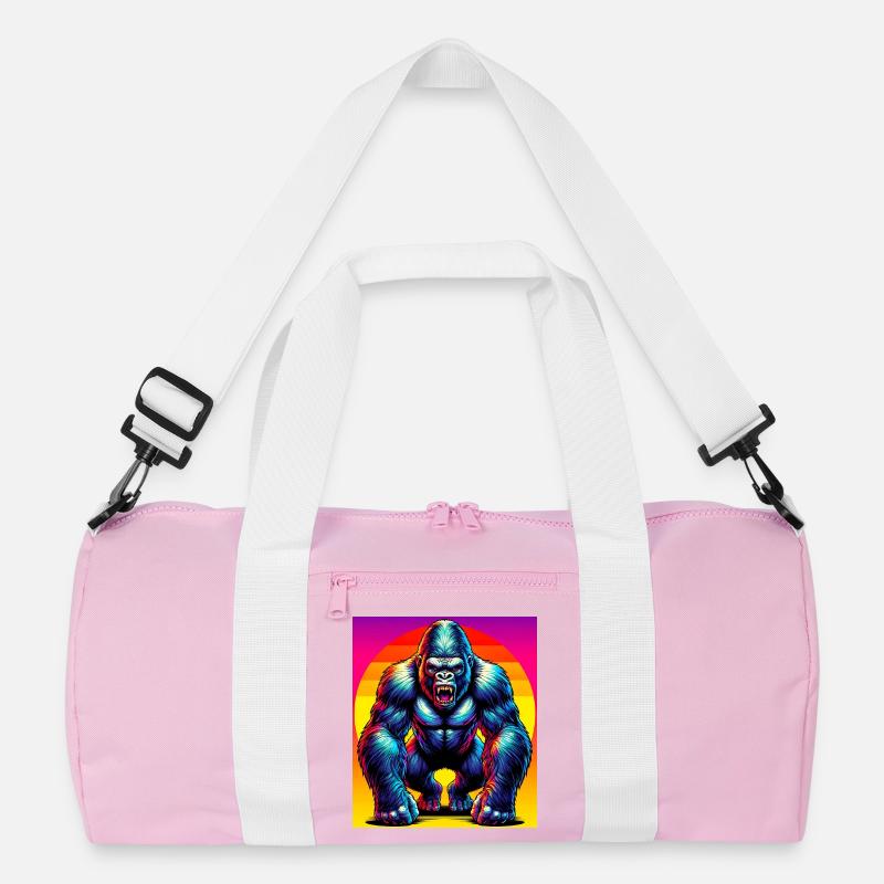 Gorilla - Recycelte Duffel Bag - Rosa/Weiß