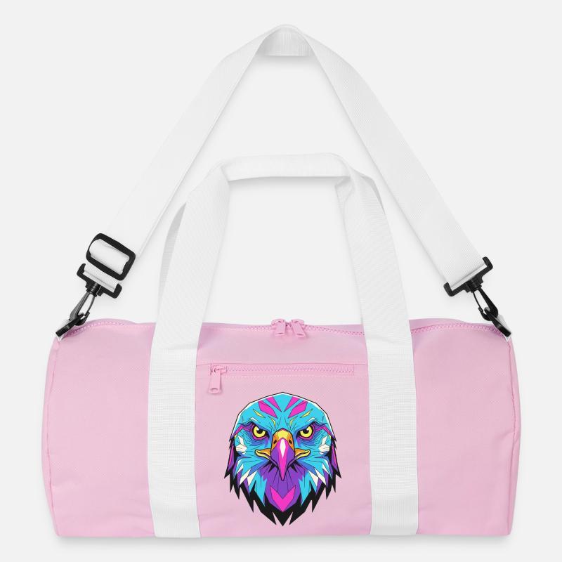 Geometric eagle in neon style Recycled Duffel Bag