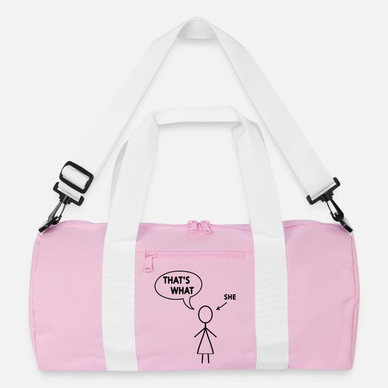 Das hat sie gesagt - Recycelte Duffel Bag - Rosa/Weiß