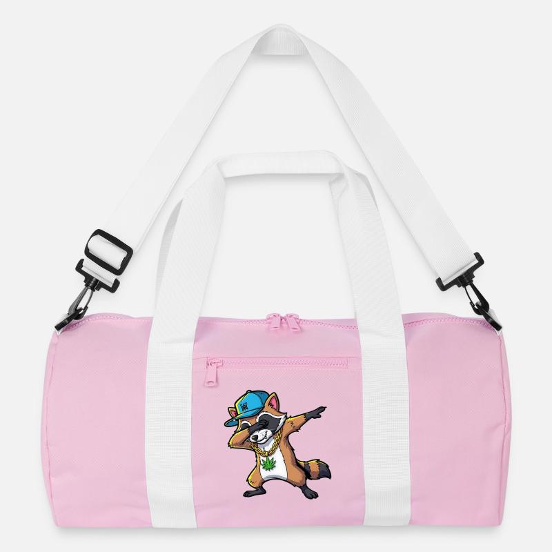 Dabbing Waschbär mit Hanfblatt Recycelte Duffel Bag