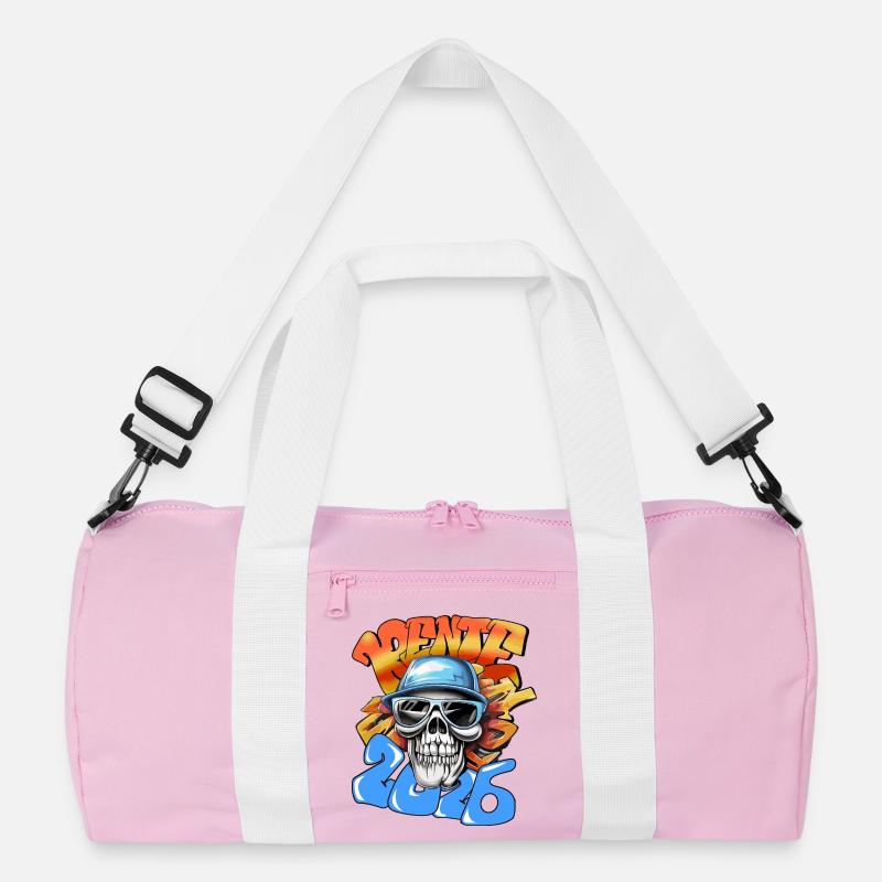 Schädel Rentner 2026 Neon Graffiti Pop-Art  Recycelte Duffel Bag