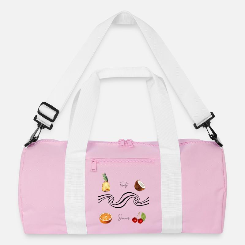 fruity summer - Recycelte Duffel Bag - Rosa/Weiß