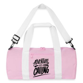 Adventure is calling - Recycelte Duffel Bag - Rosa/Weiß - Vorne