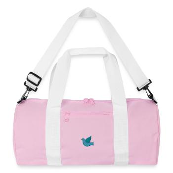 Colombe brodée - Sac de sport recyclé - rose/blanc - Devant