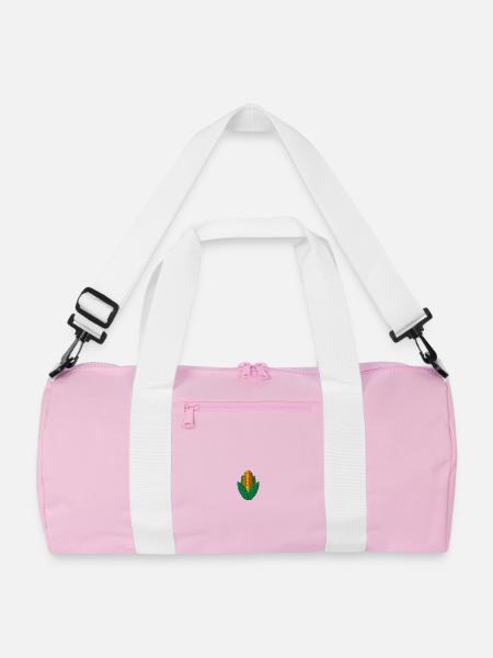 Mais bestickt - Recycelte Duffel Bag - Rosa/Weiß
