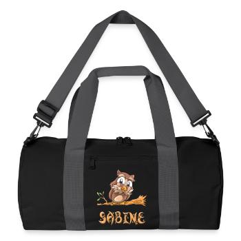 Hibou Sabine - Sac de sport recyclé - noir/gris graphite - Devant