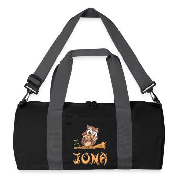 Hibou Jona - Sac de sport recyclé - noir/gris graphite - Devant
