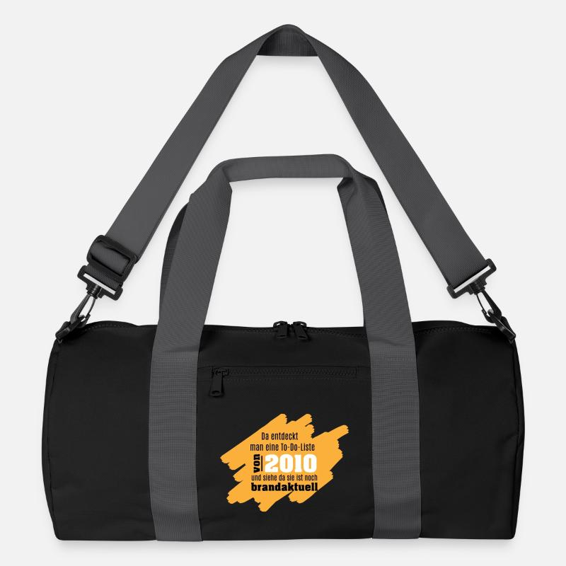 Da entdeckt man eine To-Do-Liste von 2010 und .... Recycelte Duffel Bag