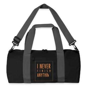 I Never Finish Anything - Recycled Duffel Bag - black/graphite grey - Front