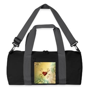 Merveilleux coeur décoratif - Sac de sport recyclé - noir/gris graphite - Devant