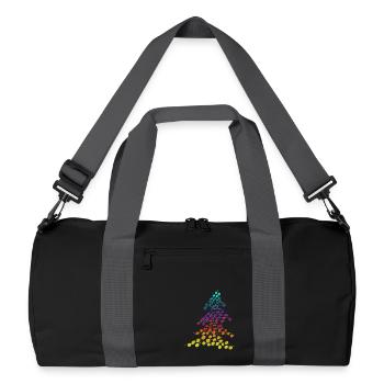 Regenbogen Neon-Weihnachtsbaum – Dots & Lights - Recycelte Duffel Bag - Schwarz/Graphitgrau - Vorne