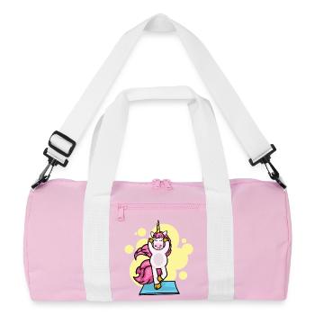 Pilates Unicorn Exercise Workout Workout Gym - Recycled Duffel Bag - pink/white - Front